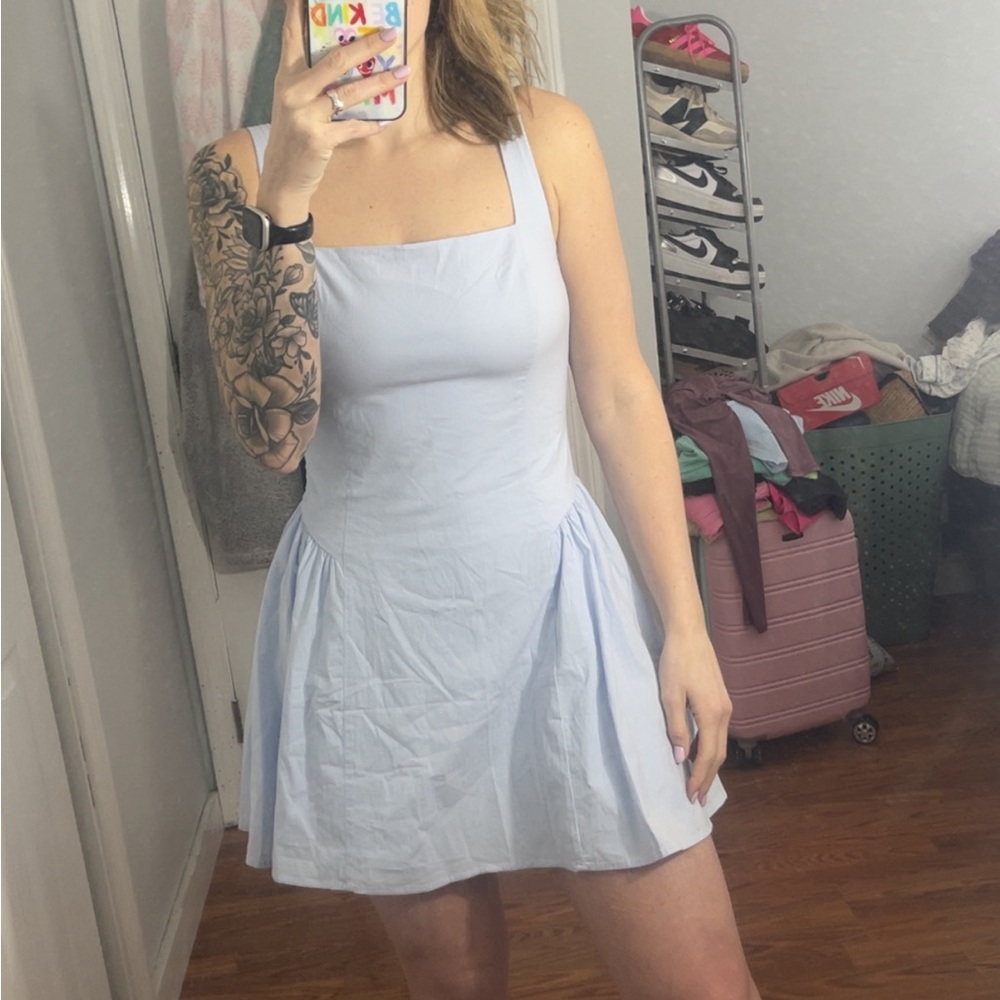 Abercrombie & Fitch size Medium Light Blue Square-Neck Dress